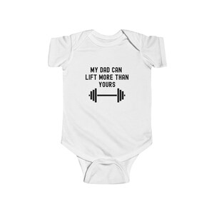 Baby Gym clothes, Bodybuilding Baby Outfit, Funny Weightlifting Baby Clothes, Workout Dad Gift, Gym Lover Baby Apparel image 2