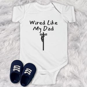 LIneman baby clothes, Lineman Daddy Baby Shirt, Lineworker Father Humor, Utility Worker Toddler Outfit, Lineman Gift,