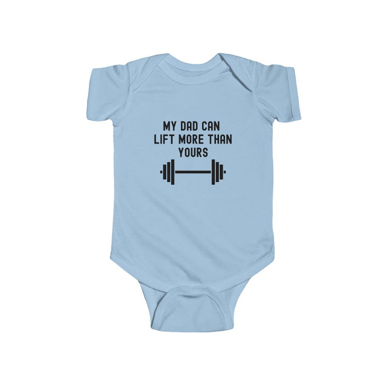 Baby Gym clothes, Bodybuilding Baby Outfit, Funny Weightlifting Baby Clothes, Workout Dad Gift, Gym Lover Baby Apparel image 4