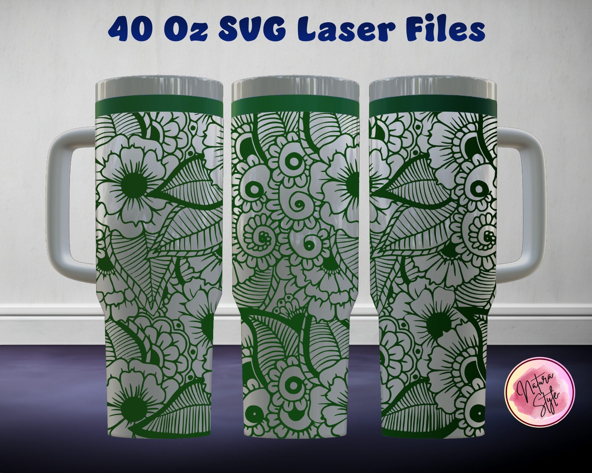 Mandala 40 Oz Tumbler Laser SVG File Seamless Tumbler Design Mandala 