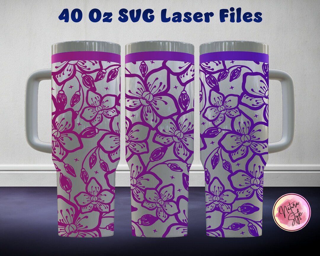 Seamless Orchid 40 Oz Tumbler Laser SVG File Seamless Tumbler Design ...