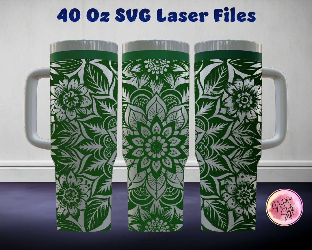 Mandala V3 40 Oz Tumbler Laser SVG File Seamless Tumbler Design 