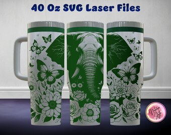 Rose Pattern 40 Oz Tumbler Laser SVG File Seamless Tumbler Design, Rose ...