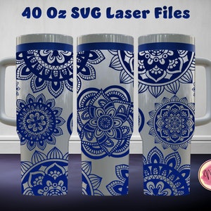 Mandala V2 40 Oz Tumbler Laser SVG File Seamless Tumbler Design, Mandala V2 Laser Engrafed Full Wrap