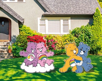 Bears Cloud and Hugging Cutout and Yard Sign