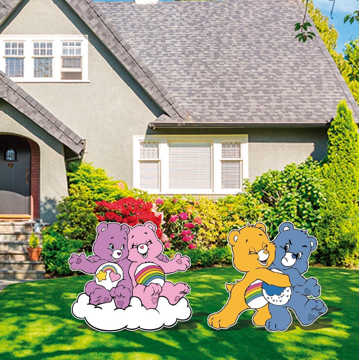 Bears Cloud and Hugging Cutout and Yard Sign