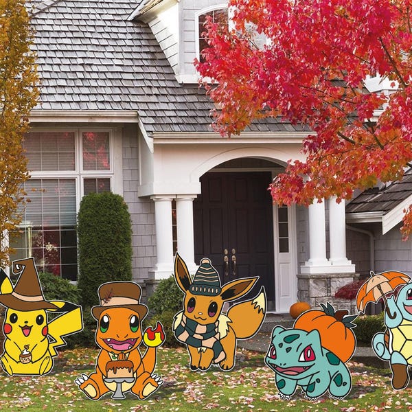 Pokemon Thanksgiving Cutout and Yard Sign