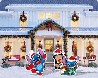 Lilo and Stitch Christmas Cutout and Yard Sign