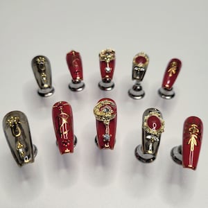 Ateez Crazy Form Press On Nails | Ateez Press On Nails | Kpop Press On Nails | Kpop Nail Art | Ateez Nail Art | Long Coffin Nails | Ateez