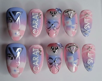 Seventeen Press on Nails Ver. 2| Seventeen Nail Inspo | Kpop Nails