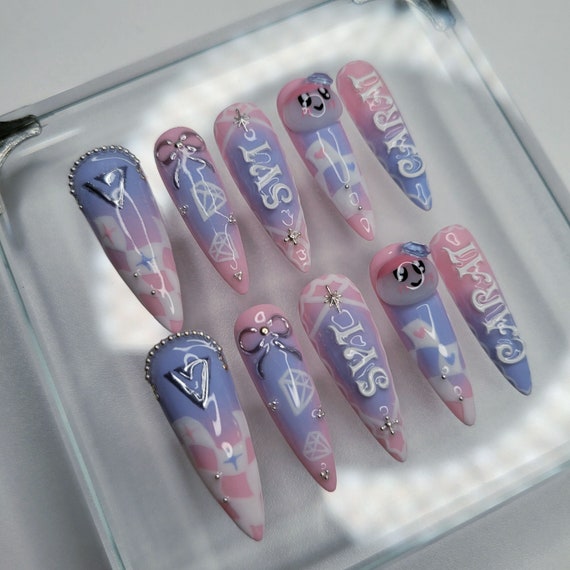 ANNAページ　ネイルパーツ　kpop TXT SEVENTEEN Seventeen Press on Nails | Seventeen Nail Inspo | Kpop Nails