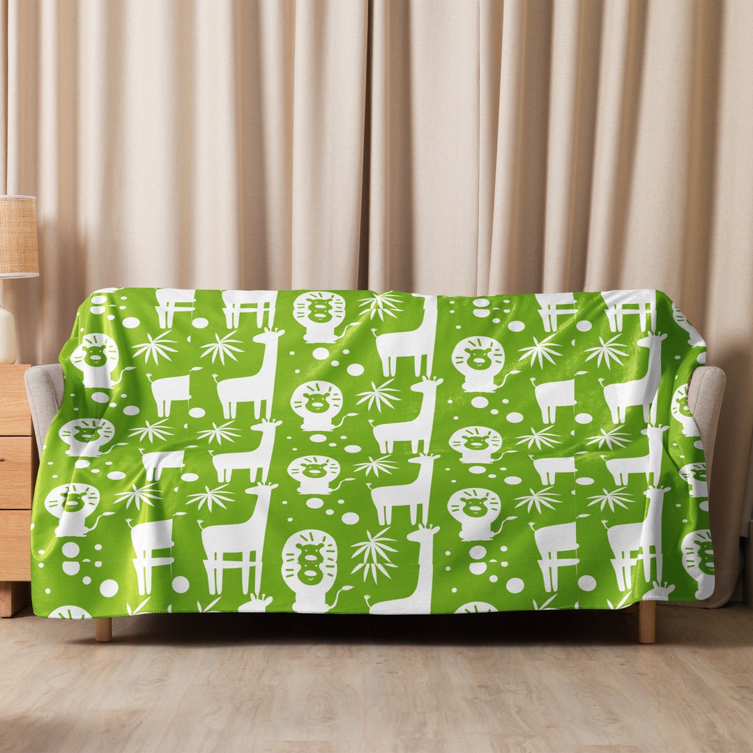 Plush Sherpa Backed Blanket - Safari Friends main image 0