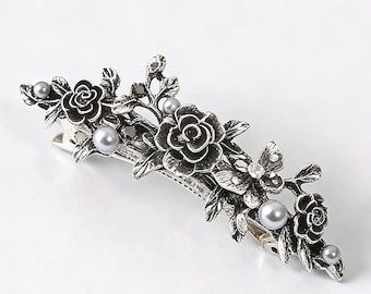 Vintage Metal French Clip Flower Design Hair Clip Barrette