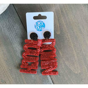 Bengeloorbellen touchdown met zaadkralen - alleen paars en geel