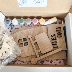 Kit de pintura para puertas con elfo mágico para niños, para hacer tú mismo y en Navidad