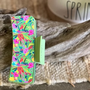 Tropical Bird Hair Claw | Bold Printed Acrylic Clip | Handmade in OBX