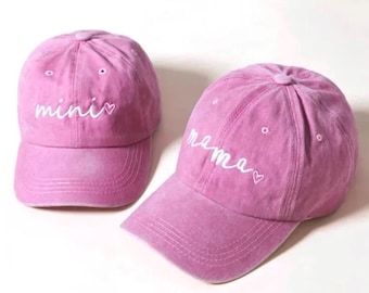 Embroidered Mama and Mini Matching Baseball Cap