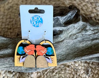 Ms. Frizzle Magic School Bus Earrings – Hand Painted Outer Space Teacher Gift – Whimsical & Nostalgic Dangle Earrings