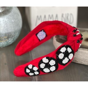 YARIEW Fußball-Stirnband Mit Perlen & Strass – Dehnbar, Für Spieltag & Sport | Hot Pink