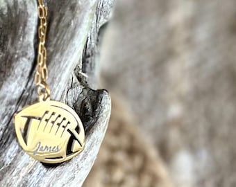 Personalized Football Pendant Necklace - Free Engraving