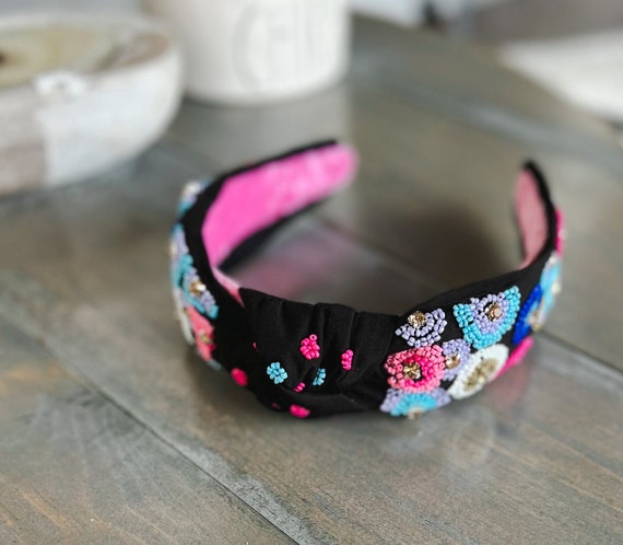 New 2 Pink and Blue Beaded Headbands Amazon.com : Coridy Pink Rhinestones Headbands for Women  main image 3