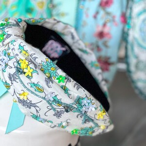 Spring Blues Carova Beaded Top Knot Headband