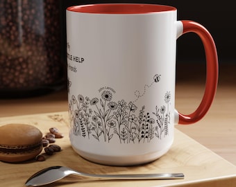 Ich bekomme by ein wenig Hilfe von meinen Freunden Tasse | Bienen Wärter Tasse | Geschenk für Bienen-Liebhaber | Imker Geschenk | Imkerei Becher | Geschenk für Imker | Bienen Geschenk