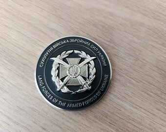 Moneta da sfida militare ucraina unica Forze terrestri delle forze armate dell'Ucraina - Glory collectible