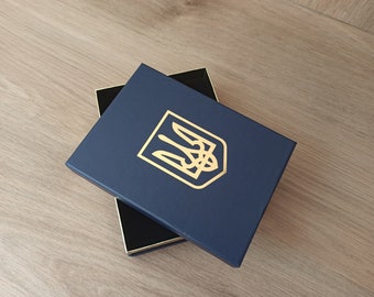 Handgefertigte Ukrainische Medaillenbox - Glory to Ukraine Schmucketui. hergestellt in der Ukraine