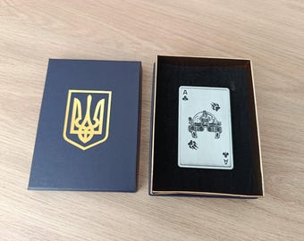 Ukrainian Military Challenge Coin Card – Special Operations Forces, Trident Box