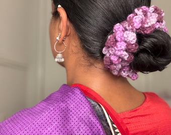 Crochet “December “ flower scrunchie