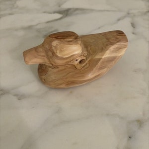 Reclaimed Oak branch Duck carving.  Solid coastal live oak hand crafted duck decoration.