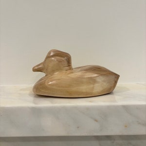 Reclaimed Oak Hand Carved Duck Figurine