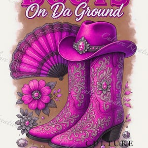 Boots On Da Ground, Where Them Fans At, Clack Fan, Cowgirl, Digital Clip Art, Digital Download, Western Sublimation Design, PNG