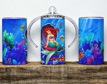 Little Mermaid Sippy Cup, Disney Princess Tumbler, 12oz Kids Cup