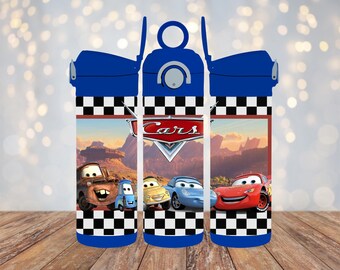 Vaso de acero inoxidable de 12 oz con diseño de coches, taza de sublimación