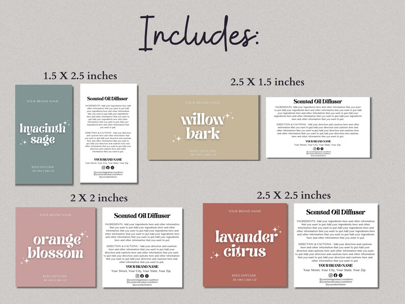 Reed Diffuser Bottle Label Template Editable in Canva Home Diffuser ...