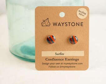 Sterling Silver Classic Confluence Earrings - Ocean Rust Surfite