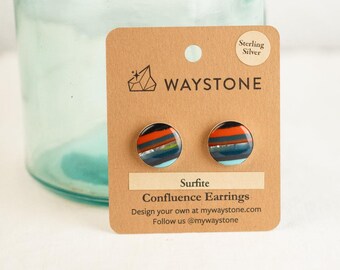 Sterling Silver Statement Confluence Earrings - Ocean Rust Surfite