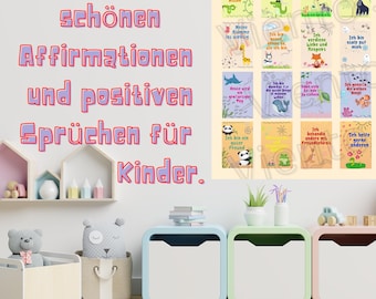 Bestärkende Karten für Kinder | Affirmationskarten für Selbstbewusstsein | Positive Karten| Motivierende Karten| Karten für Positives Denken