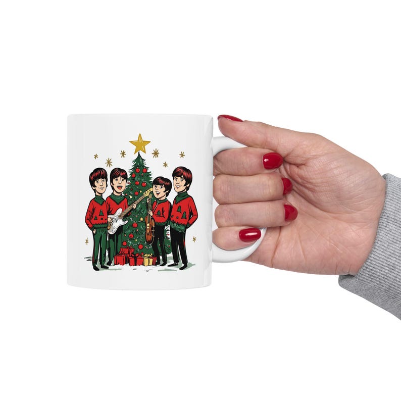 Taza de Feliz Navidad de los Beatles / Taza de música navideña / Taza de Navidad de los Beatles / Taza de regalo navideño / Taza navideña de los Beatles / Música navideña imagen 5