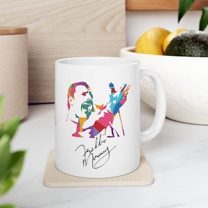 Mercury Mug | Autographed Design | Musician Coffee Cup | Ideal Gift | Freddie Signature Mug | Queen Fan Gift Idea