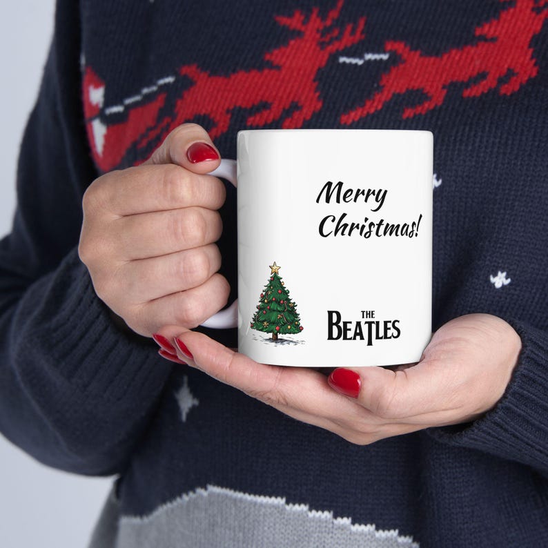 Taza de Feliz Navidad de los Beatles / Taza de música navideña / Taza de Navidad de los Beatles / Taza de regalo navideño / Taza navideña de los Beatles / Música navideña imagen 6