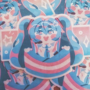 Chibi Hatsune Miku, chanteur de fierté transgenre Sticker