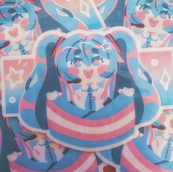 Transgender Pride Vocaloid Chibi Hatsune Miku Sticker