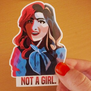 Janet The Good Place Not A Girl Sticker