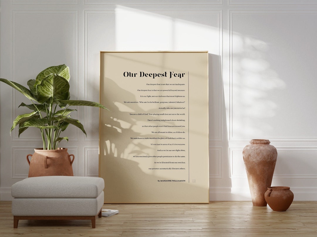Our Deepest Fear Print File Famous Poem Marianne - Etsy