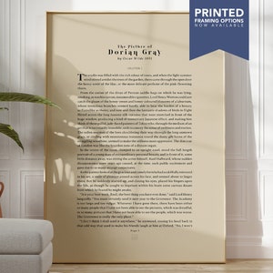 Dorian Gray Buch Seite Druck | Oscar Wilde Literatur Poster Kunst | Buch-Liebhaber-Geschenk-Idee | Bibliothek-Wand-Dekor | Bücherwurm Geschenke | BEDRUCKT