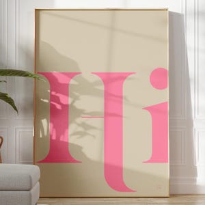 Impresión tipográfica de alta calidad en rosa claro para decoración de pared minimalista de hogar nuevo, idea de regalo retro para dormitorio universitario, regreso a clases / IMPRESO