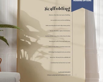 Scaffolding Poem Print  Wedding or Anniversary Gift  Seamus Heaney Poetry | PRINTED FRAME OPTIONS